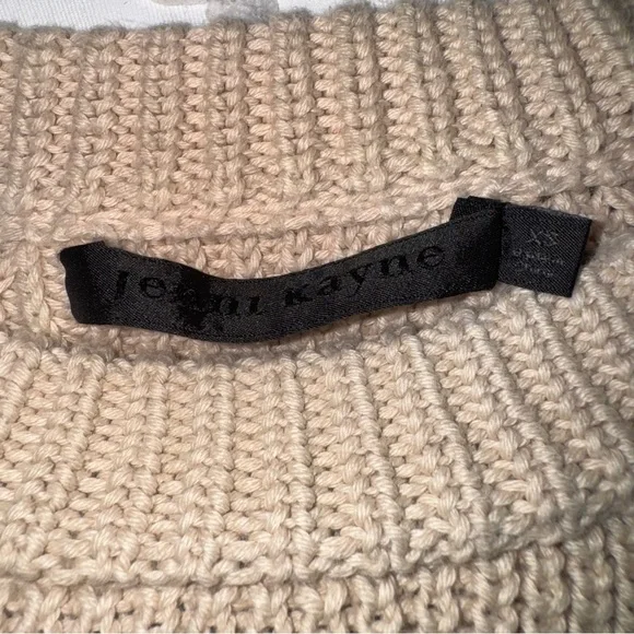 Jenni Kayne Fisherman Cotton Sweater Oatmeal XS Minimalist - Picture 4 of 5
